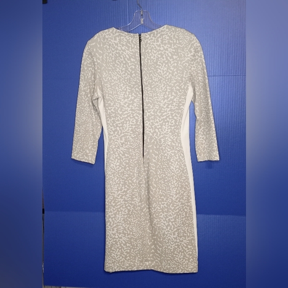 NARCISO RODRIGUEZ Designer Bodycon  Animal Print Dress  Beige White New Sz 44/8 - Picture 2 of 16